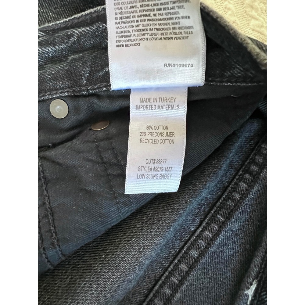 AGOLDE Low Slung Baggy 27 Paradox Faded Black Wide Leg Jeans - Picture 6 of 8